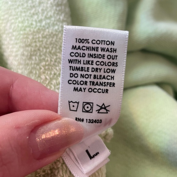 Cotton citizen cropped green half zip hoodie size Large 100% cotton - Picture 3 of 9